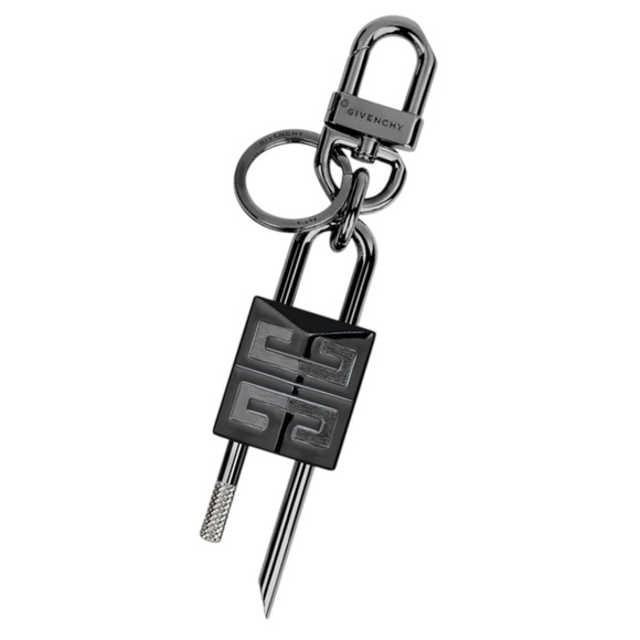 Givenchy Accessories - Givenchy black gunmetal shark lock keychain